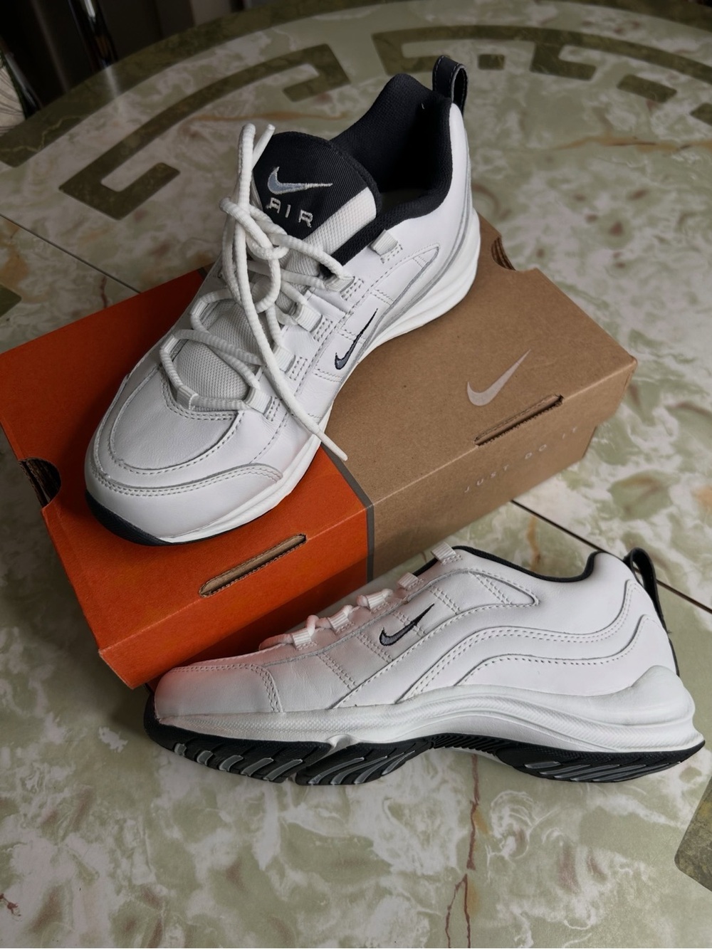 Nike Men’s White and Black Air Walking Sneakers
